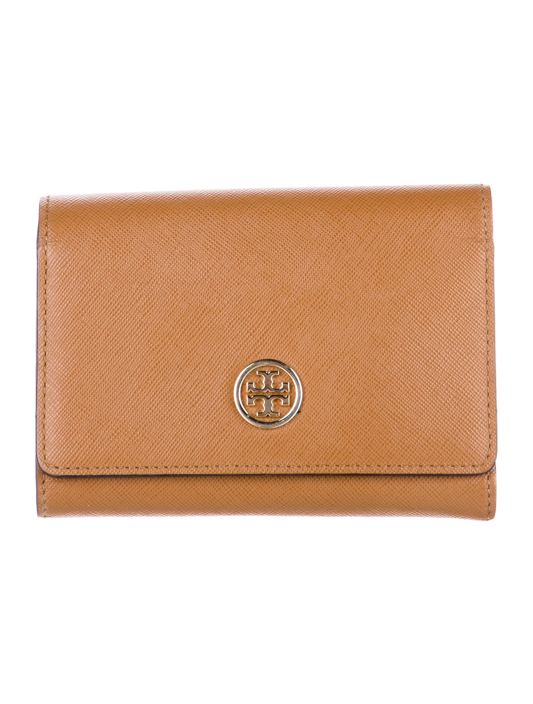 Tory Burch Signature Logo Leather Compact Wallet
