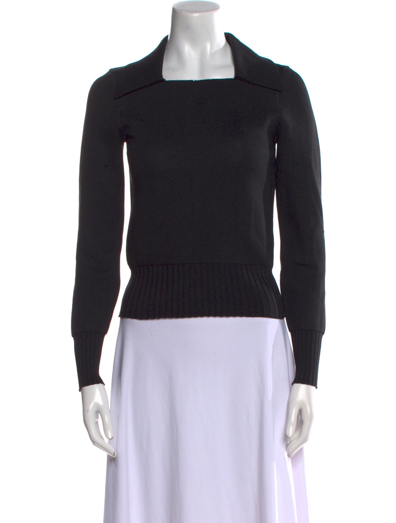 Tory Burch Square Neckline Long Sleeve Sweatshirt