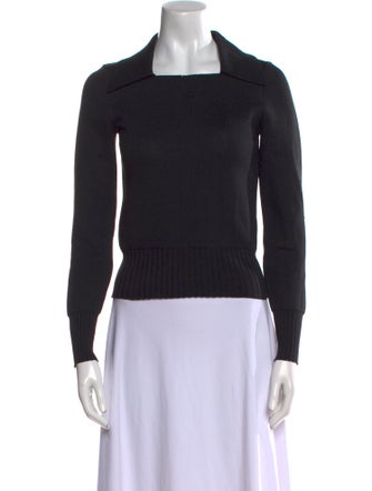 Tory Burch Square Neckline Long Sleeve Sweatshirt