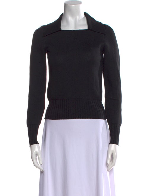 Tory Burch Square Neckline Long Sleeve Sweatshirt