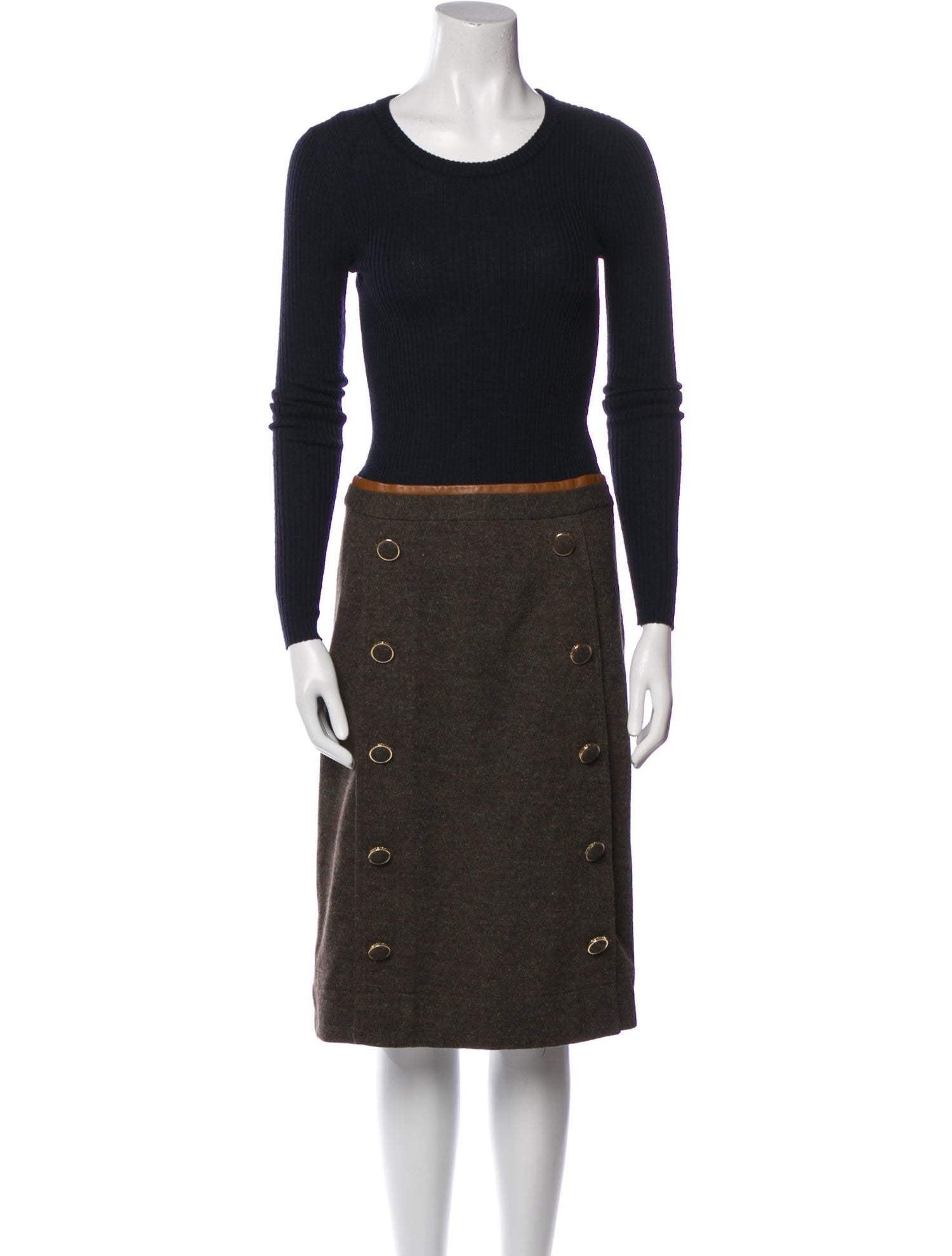 Tory Burch Merino Wool Midi Length Dress