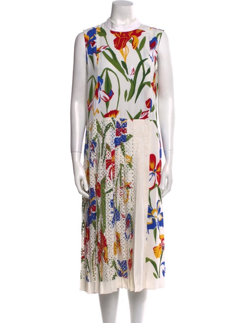 Tory Burch Floral Print Midi Length Dress