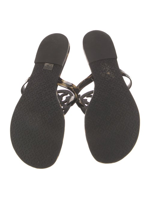 Tory Burch Leather Animal Print Flip Flops