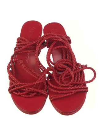 Tory Burch Leather Braided Accents Gladiator Sandals