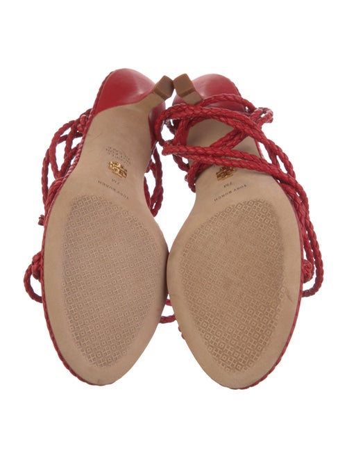 Tory Burch Leather Braided Accents Gladiator Sandals