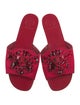 Tory Burch Satin Crystal Embellishments Slides