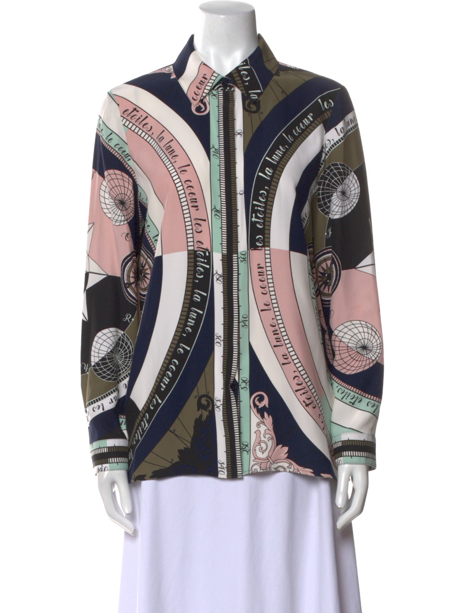 Tory Burch Silk Printed Button-Up Top