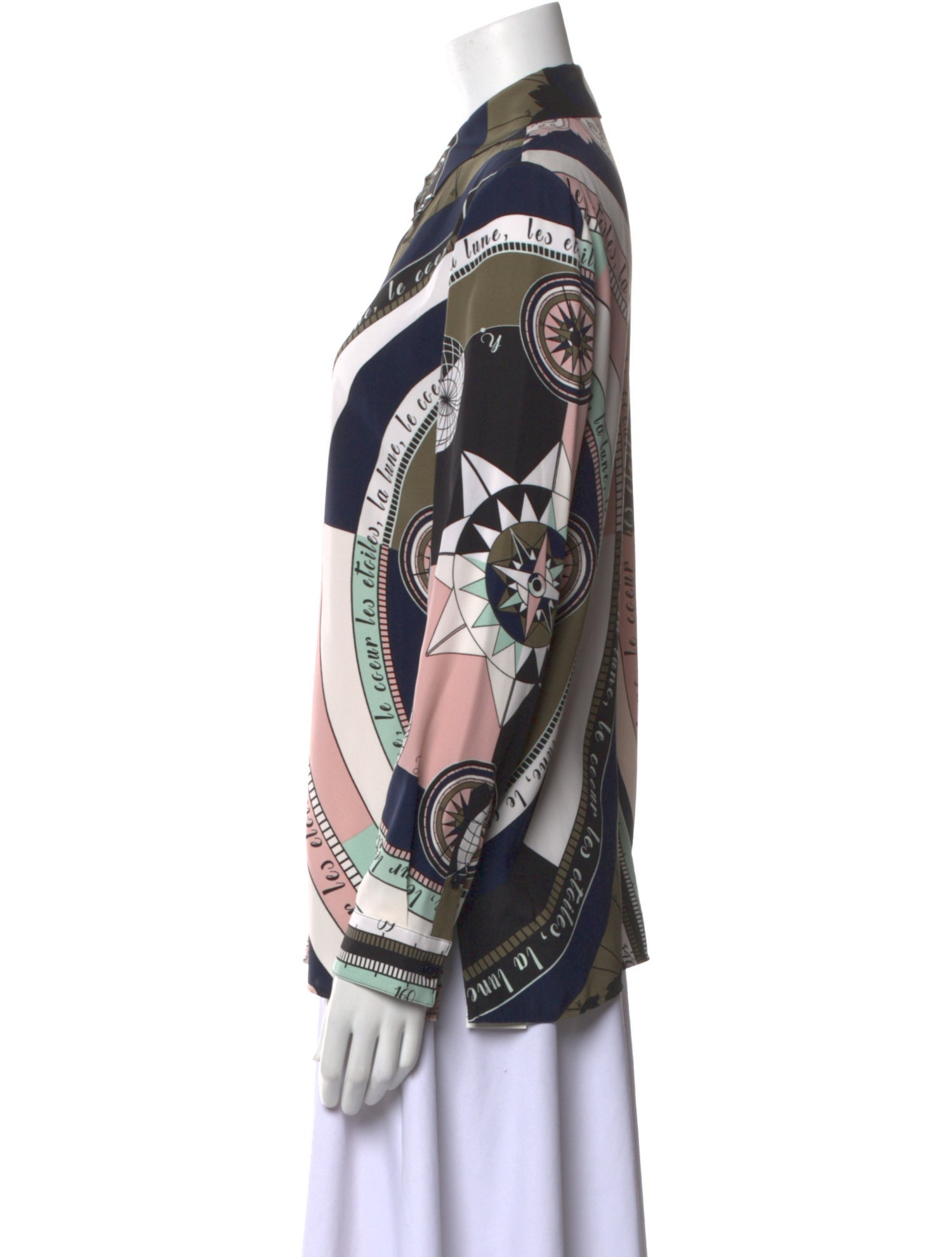 Tory Burch Silk Printed Button-Up Top