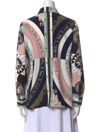 Tory Burch Silk Printed Button-Up Top