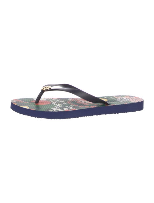 Tory Burch Rubber Floral Print Flip Flops