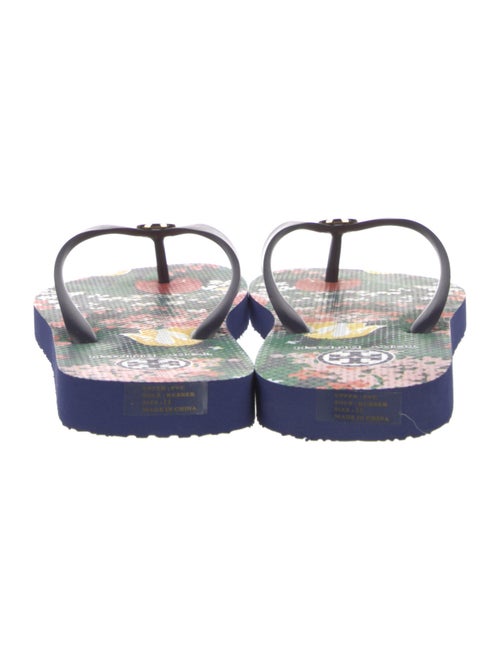 Tory Burch Rubber Floral Print Flip Flops
