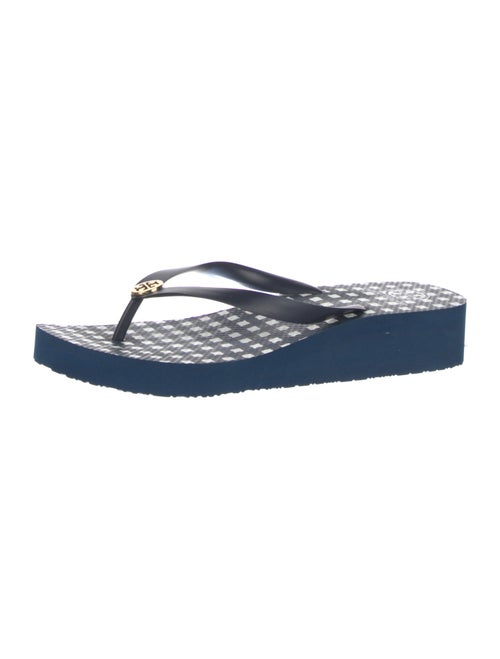 Tory Burch Rubber Plaid Print Flip Flops