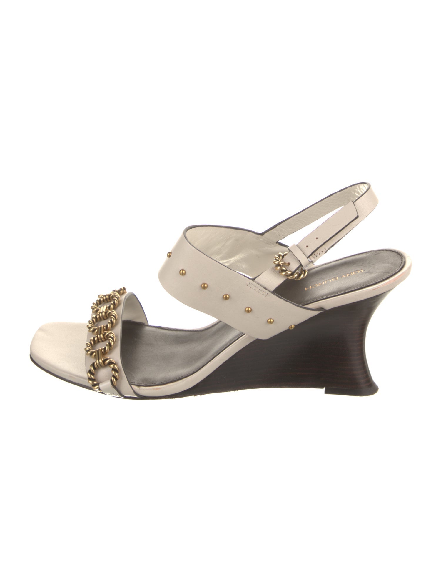 Tory Burch Leather Colorblock Pattern Slingback Sandals