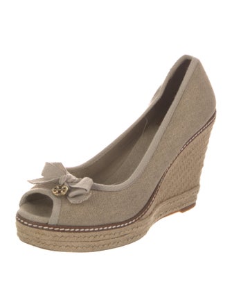 Tory Burch Canvas Bow Accents Pumps