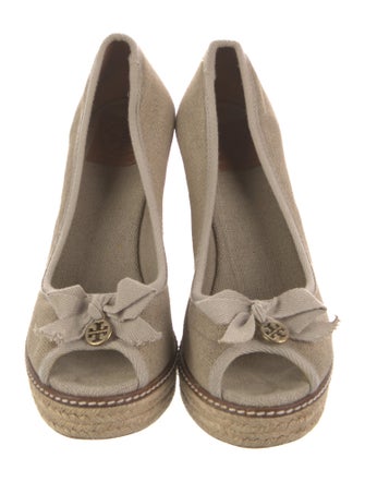 Tory Burch Canvas Bow Accents Pumps