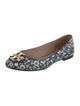 Tory Burch Leather Floral Print Flats