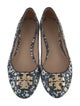 Tory Burch Leather Floral Print Flats