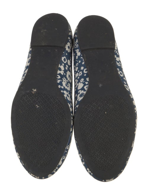 Tory Burch Leather Floral Print Flats