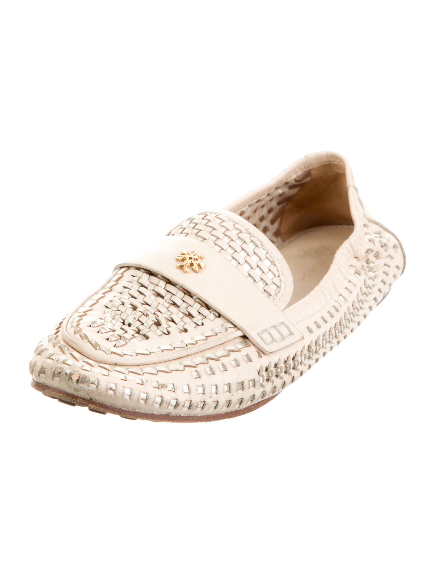 Tory Burch Leather Braided Accents Flats