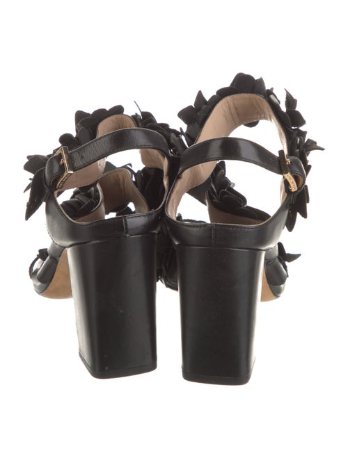 Tory Burch Leather Leather Trim Embellishment Slingback Sandals