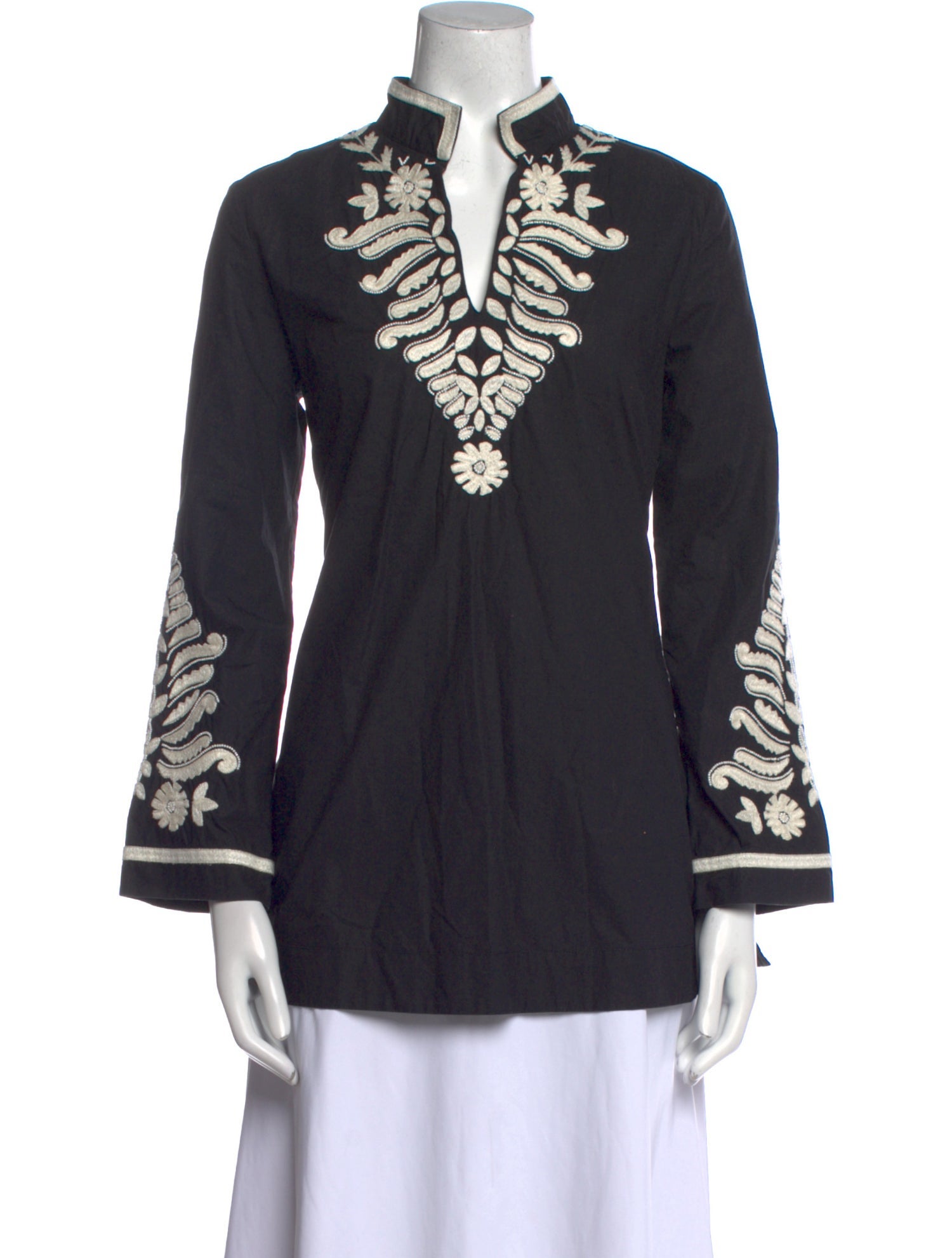 Tory Burch Graphic Print V-Neck Tunic