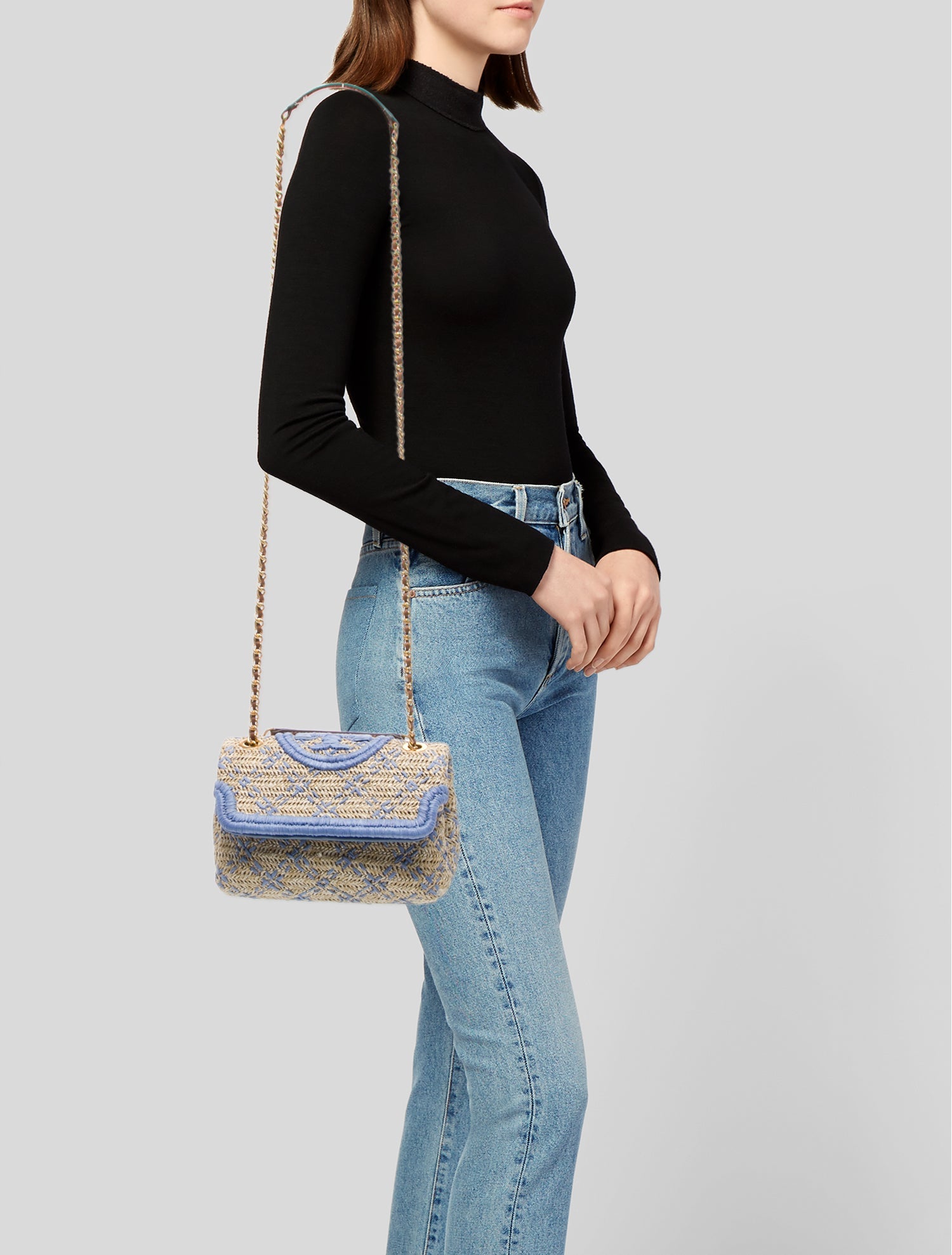 Tory Burch Raffia Shoulder Bag