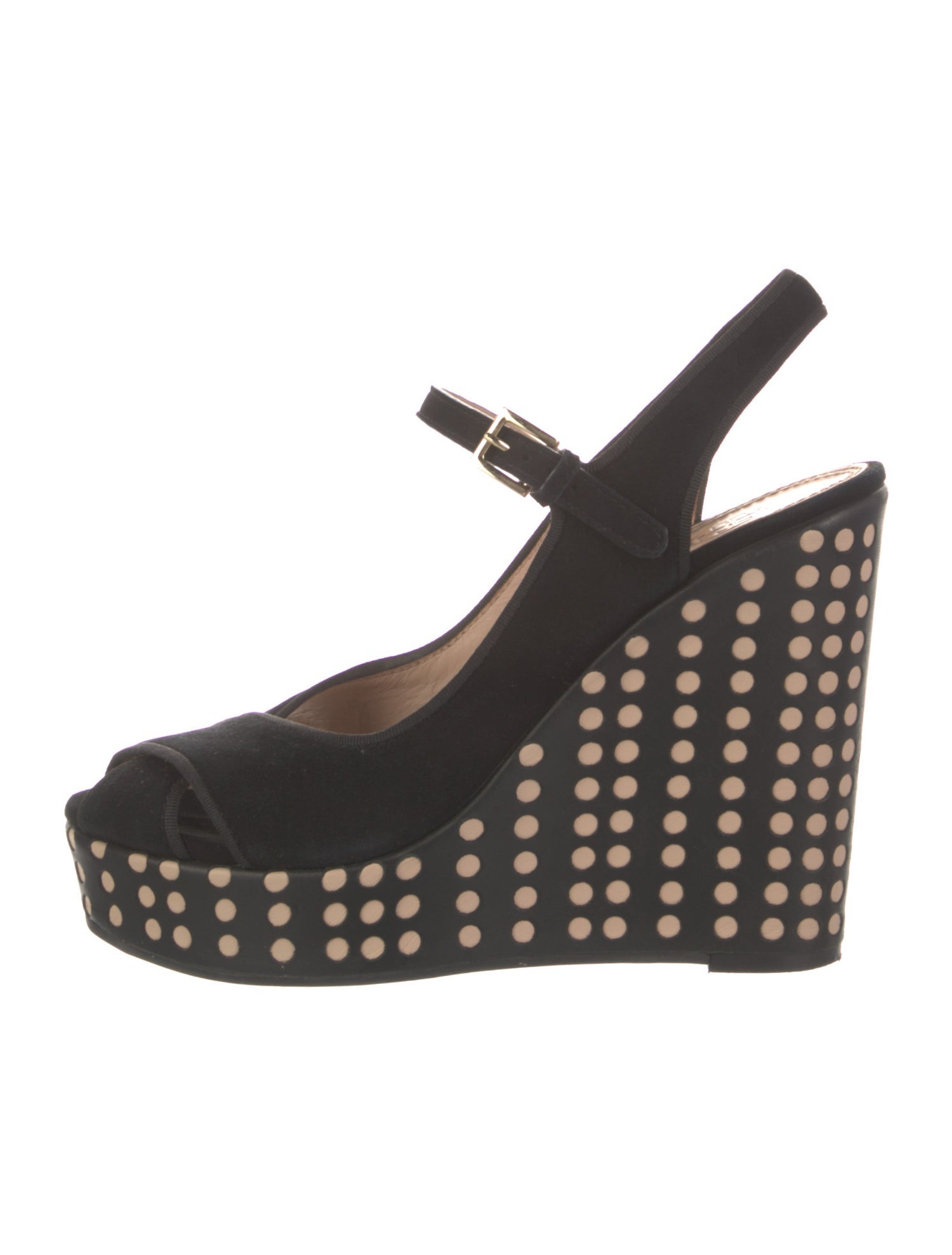 Tory Burch Suede Polka Dot Print Slingback Pumps