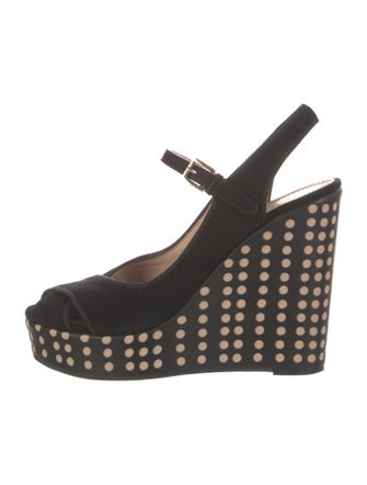 Tory Burch Suede Polka Dot Print Slingback Pumps
