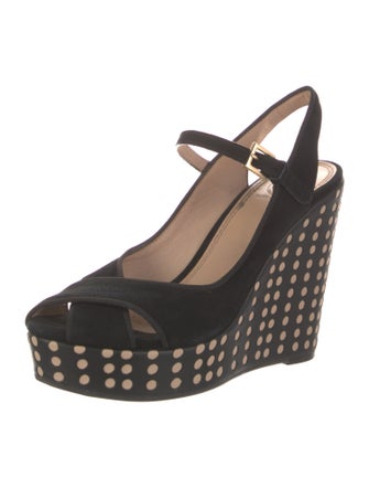 Tory Burch Suede Polka Dot Print Slingback Pumps