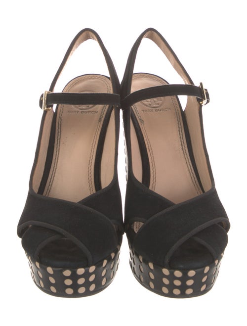 Tory Burch Suede Polka Dot Print Slingback Pumps