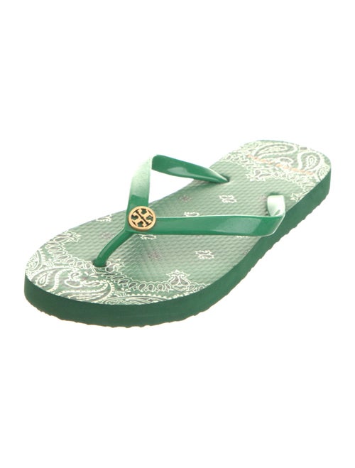 Tory Burch Rubber Floral Print Flip Flops