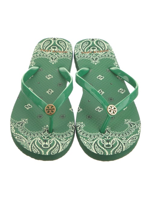 Tory Burch Rubber Floral Print Flip Flops