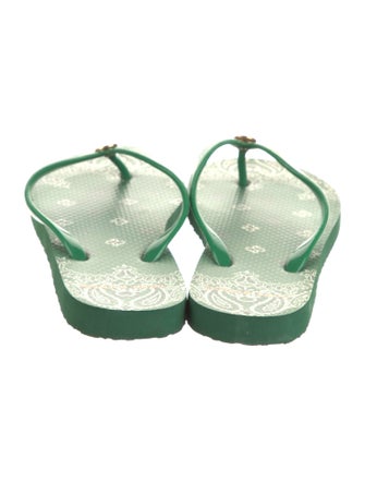 Tory Burch Rubber Floral Print Flip Flops