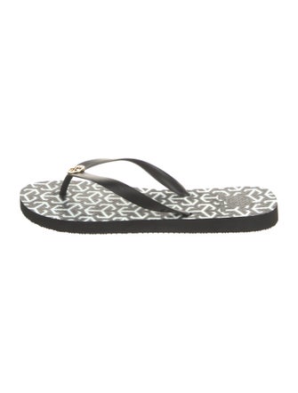 Tory Burch Rubber Floral Print Flip Flops