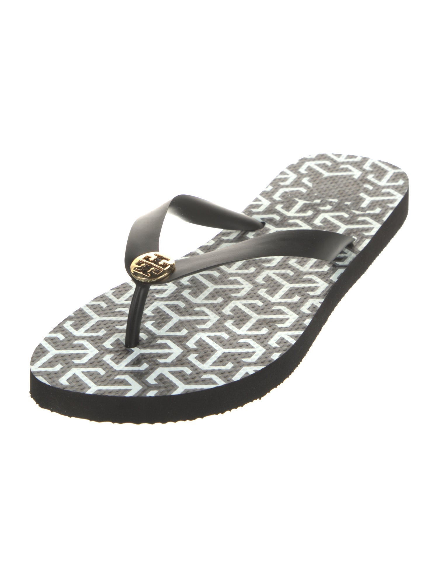 Tory Burch Rubber Floral Print Flip Flops