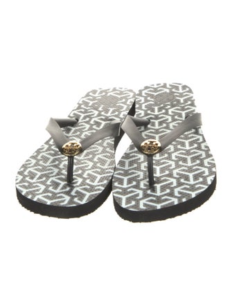 Tory Burch Rubber Floral Print Flip Flops