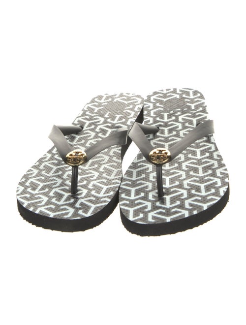 Tory Burch Rubber Floral Print Flip Flops