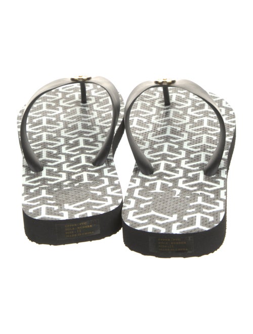 Tory Burch Rubber Floral Print Flip Flops