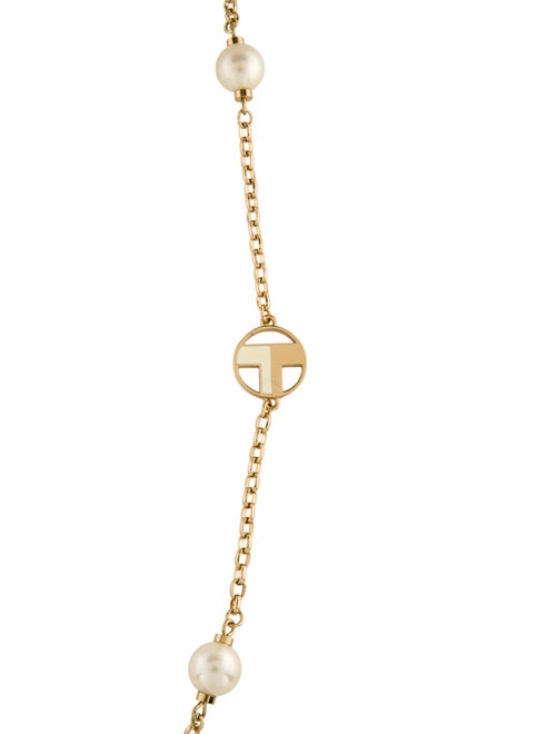 Tory Burch Enamel & Faux Pearl Station Necklace