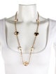 Tory Burch Enamel & Faux Pearl Station Necklace
