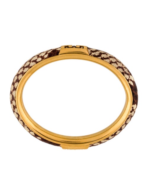 Tory Burch Leather Logo Bangle Bracelet