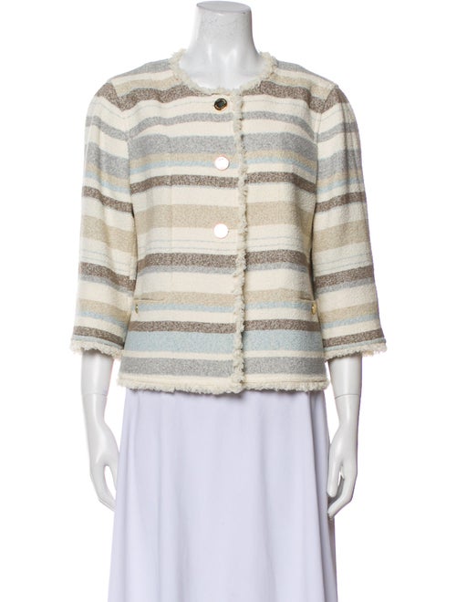 Tory Burch Striped Faux Fur Jacket