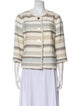 Tory Burch Striped Faux Fur Jacket