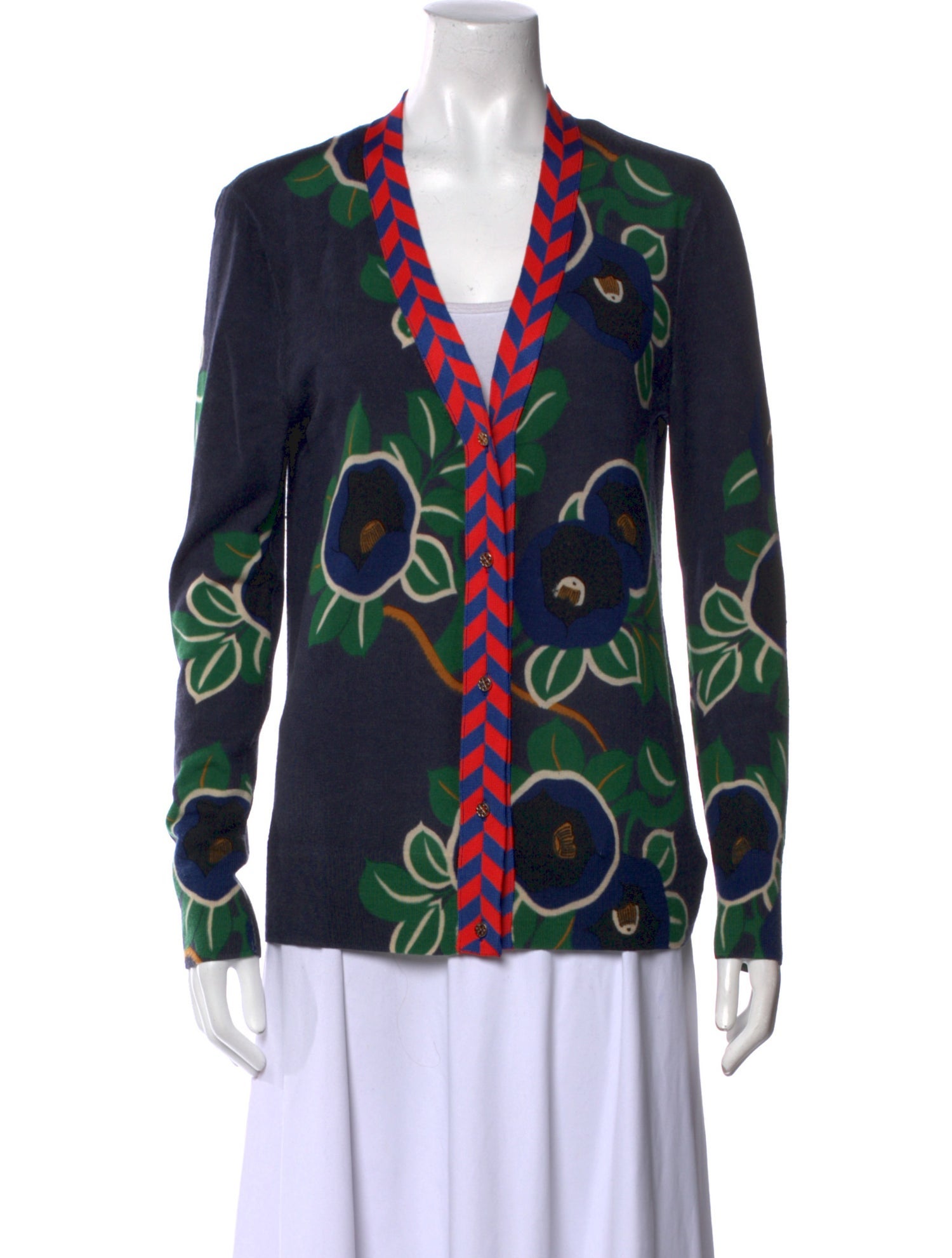 Tory Burch Merino Wool Printed Sweater