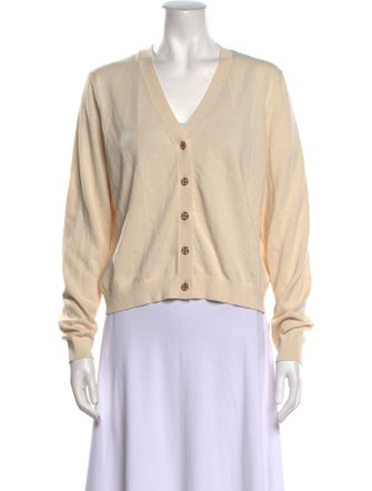 Tory Burch V-Neck Long Sleeve Sweatshirt