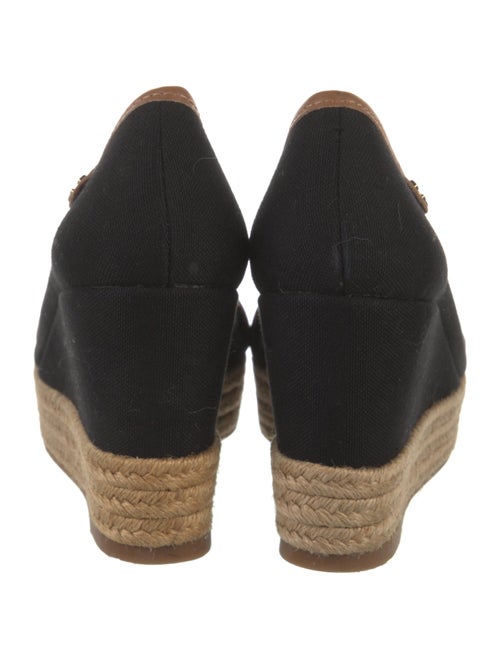 Tory Burch Canvas Leather Trim Embellishment Pumps