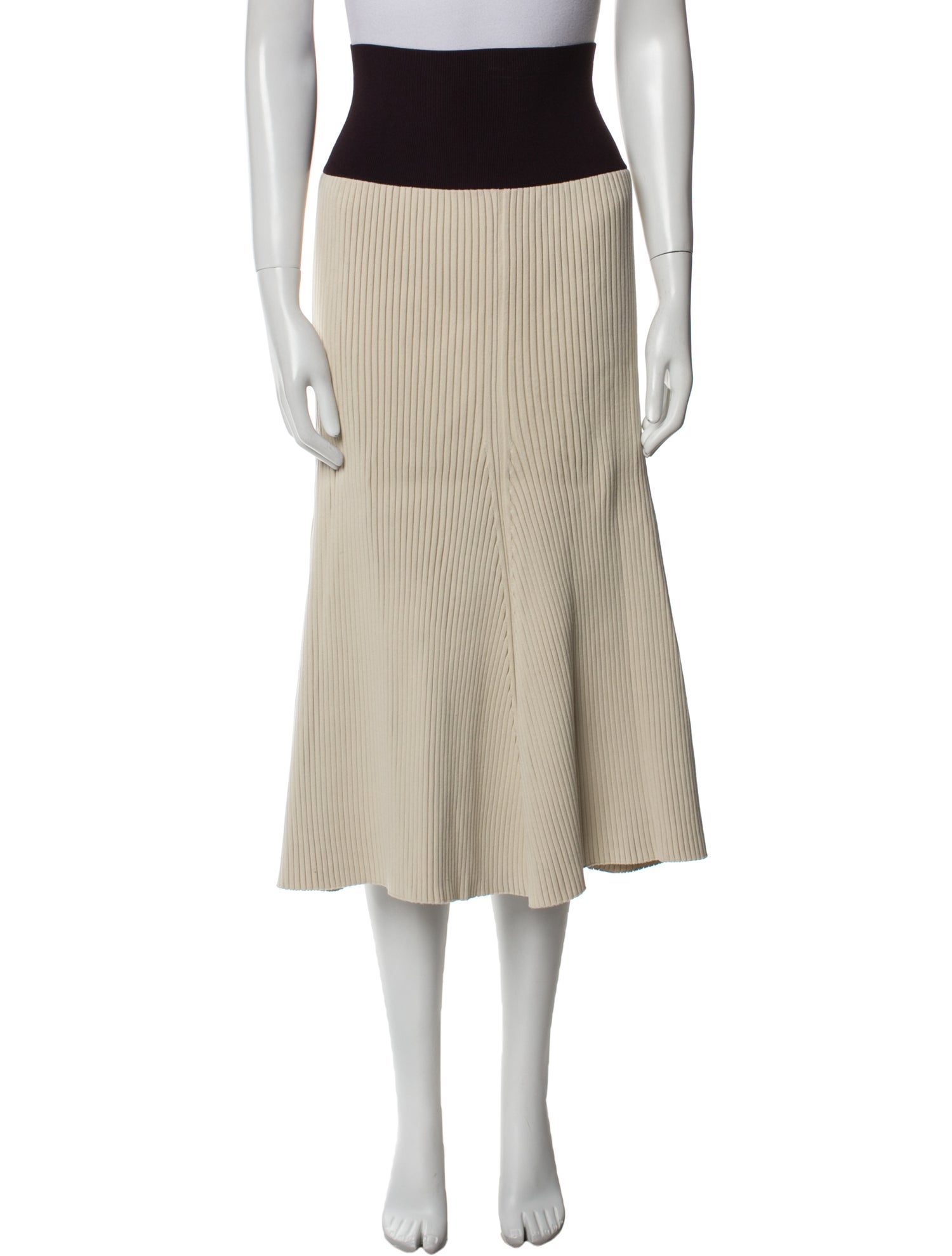 Tory Burch Colorblock Pattern Midi Length Skirt