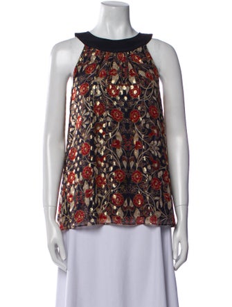 Tory Burch Silk Floral Print Blouse