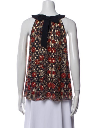 Tory Burch Silk Floral Print Blouse