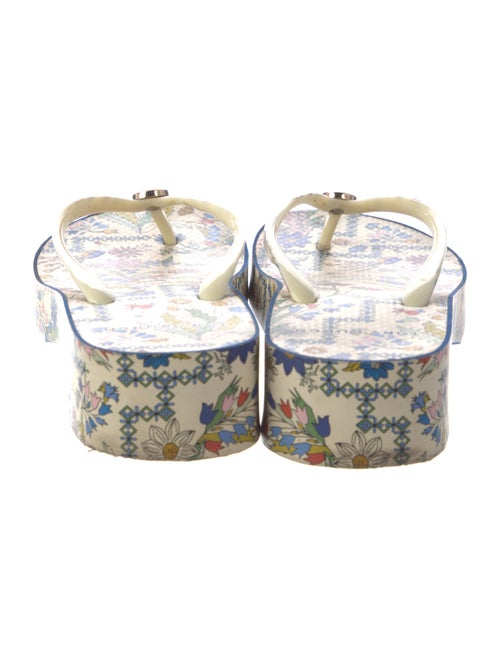 Tory Burch Rubber Floral Print Flip Flops